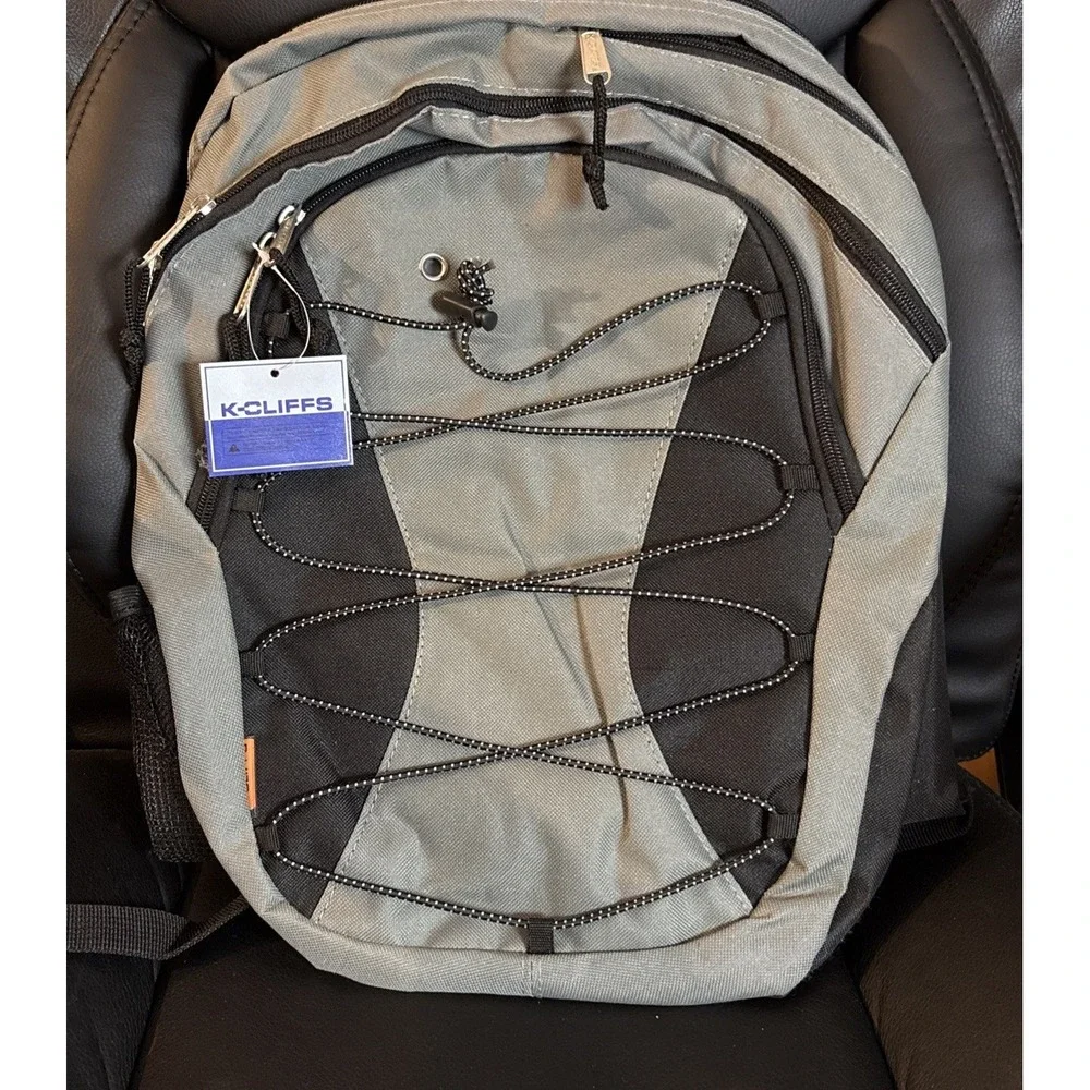 K-Cliffs Student Backpack Gray/Black NWT